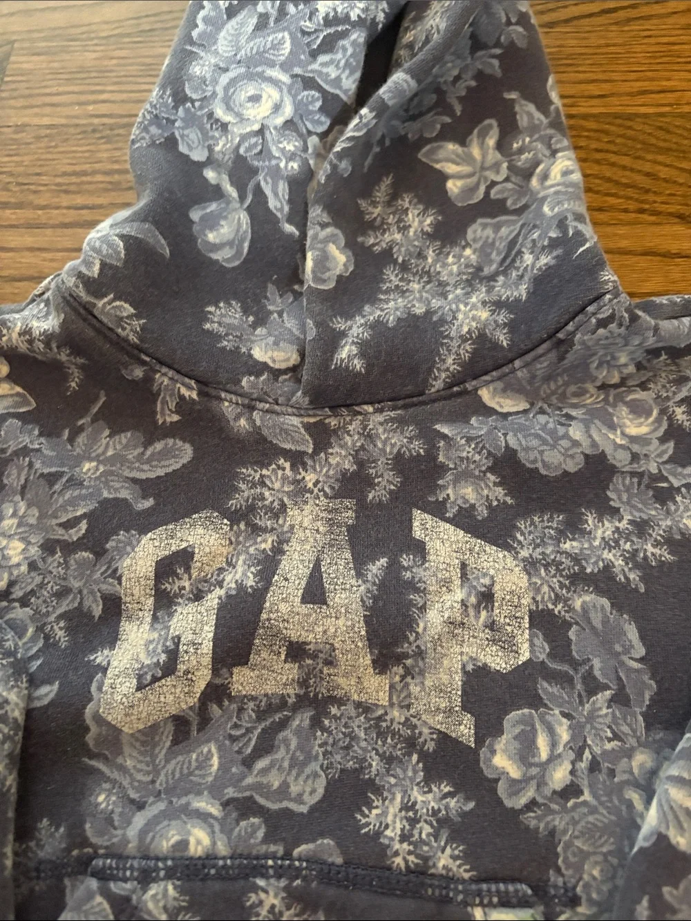 Kids Gap × LoveShackFancy Sz 3T Toddler Blue Floral Logo Hoodie read descriptio